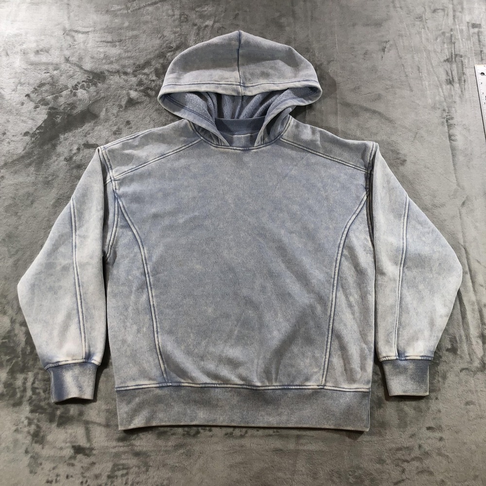 Pink Rose Hoodie Sweatshirt Womens Small Blue Mineral Wash Incredibly Soft